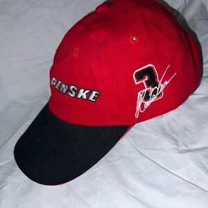 Team Penske Hat Cap Mens Strapback Red Indy Car Racing Formula1 Adjustable #3 #6